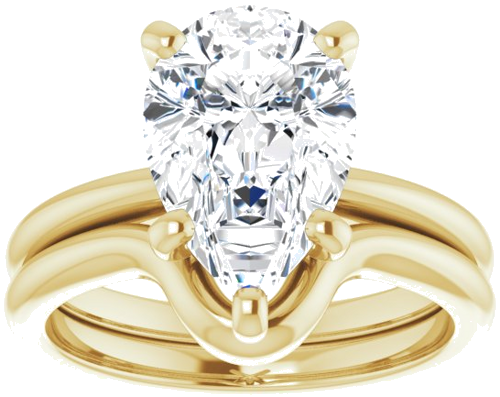 14K Yellow  12x8 mm Pear Solitaire Engagement Ring Mounting (8)