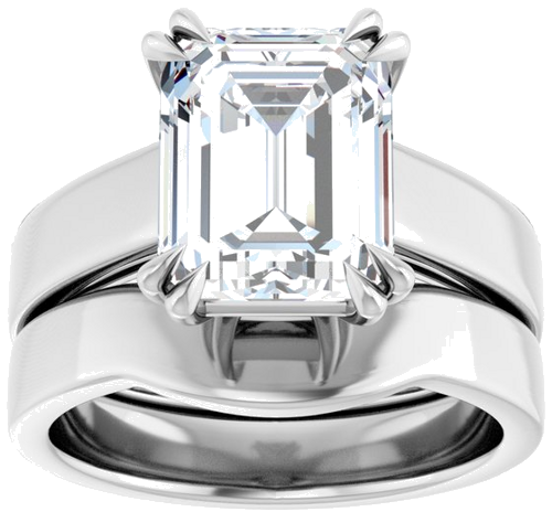 Sužadėtuvių Žiedas „Solitaire“ 585 Baltojo Aukso Emerald 10mm x 8mm (6)