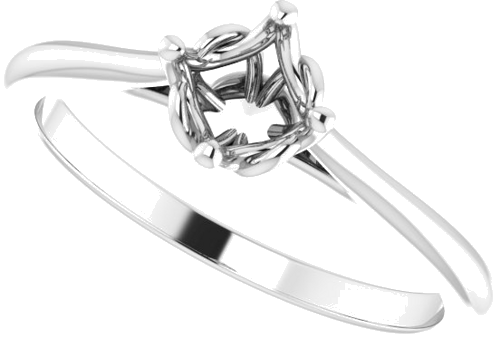 Sužadėtuvių Žiedas „Solitaire“ 585 Baltojo Aukso Round 5.2mm (5)