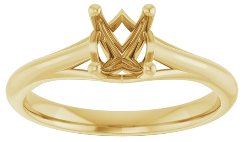 14K Yellow 7x5 mm Oval Solitaire Engagement Ring Mounting (3)