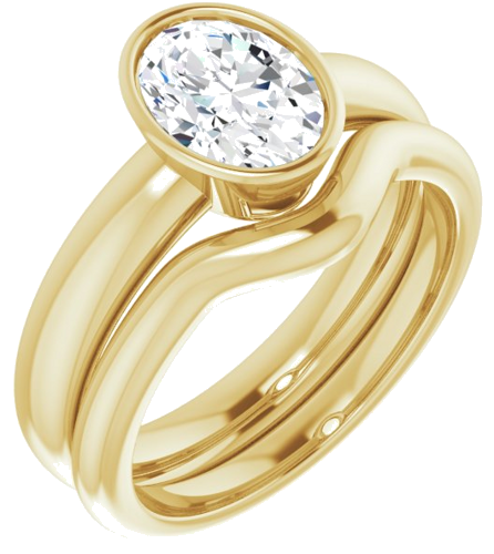 14K Yellow 8x6 mm Oval Engagement Ring Mounting (6)