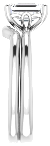 14K White 7x5 mm Emerald Solitaire Engagement Ring Mounting (9)