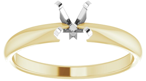 Sužadėtuvių Žiedas „Solitaire“ 585 Baltojo Ir Geltonojo Aukso Round 4.6mm (3)