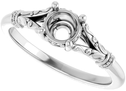 Sužadėtuvių Žiedas „Split Shank“ 925 Sidabro Round 5.2mm (5)