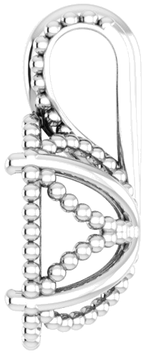 14K White  10x8 mm Oval Pendant Mounting (3)