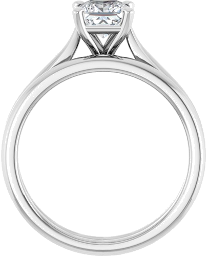 14K White 5 mm Square Engagement Ring Mounting (7)