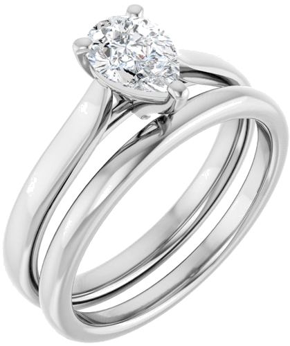 14K White 7x5 mm Pear Engagement Ring Mounting (6)