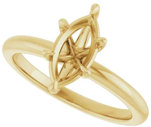 Sužadėtuvių Žiedas 585 Geltonojo Aukso Marquise 10mm x 5mm (3)