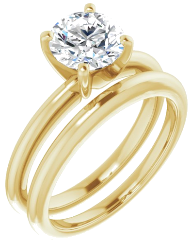 14K Yellow  7 mm Round Solitaire Engagement Ring Mounting (6)