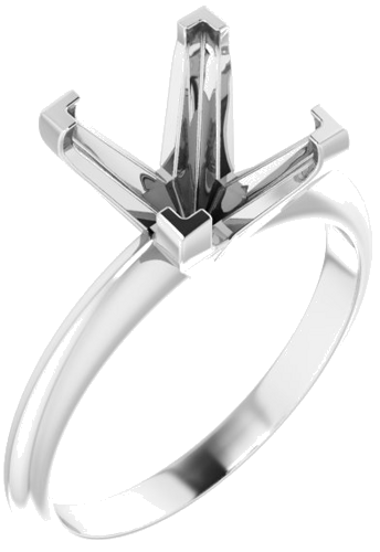 14K White 9 mm Square 4-Prong Solitaire Mounting (1)