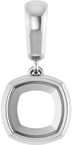 14K White  7 mm Cushion Pendant Mounting (1)