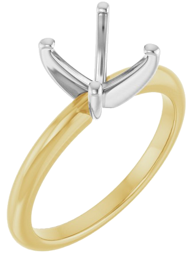 14K Yellow   White  8.2 mm Round Solitaire Engagement Ring Mounting (1)