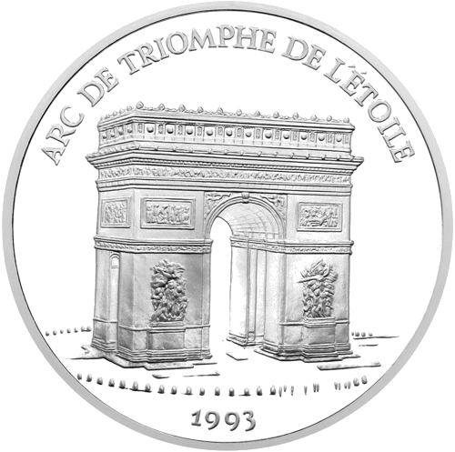 100 Francs Arc de Triomphe 1993 France Silver Coin (1)
