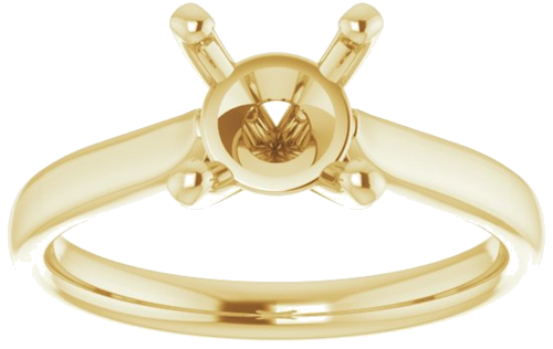 14K Yellow 7.4 mm Round Engagement Ring Mounting (3)