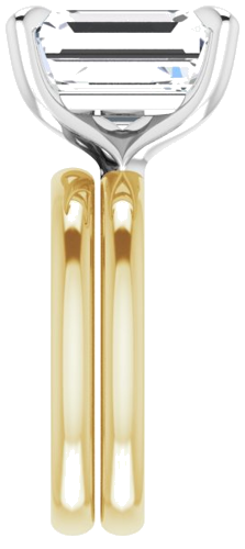 14K Yellow White 12 x 10 mm Emerald Engagement Ring Mounting (8)