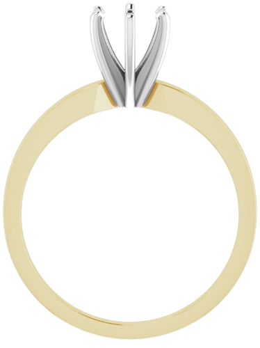14K Yellow   White 5.7-6 mm Round 6-Prong Solitaire Engagement Ring Mounting (2)