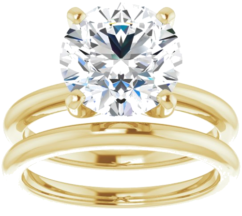 Sužadėtuvių Žiedas „Solitaire“ 585 Geltonojo Aukso Round 9.4mm (8)