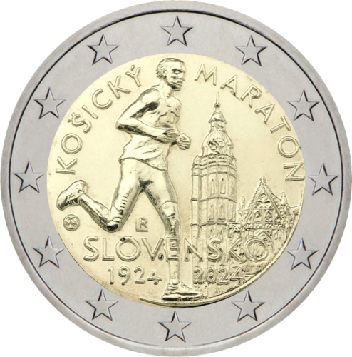 2024 Slovākijas Miera Maratona 2 eiro monēta (1)