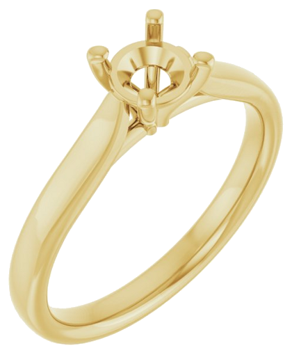 14K Yellow 5.2 mm Round Engagement Ring Mounting (1)