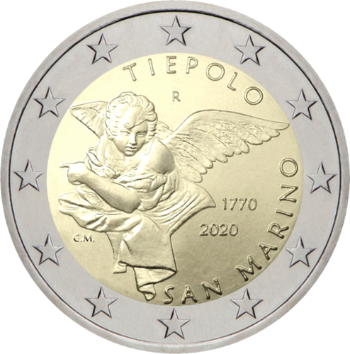 2020 Монета Сан-Марино Джованни Баттиста Тьеполо 2 евро (3)