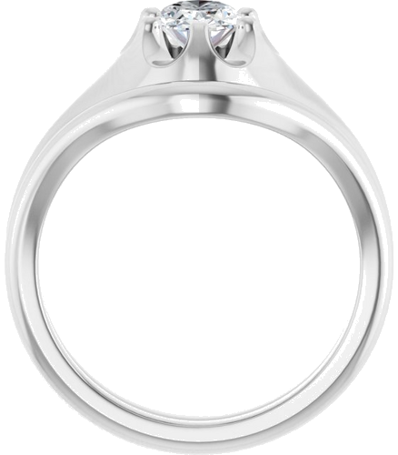 Sužadėtuvių Žiedas „Belcher Solitaire“ 417 Baltojo Aukso Oval 7mm x 5mm (7)