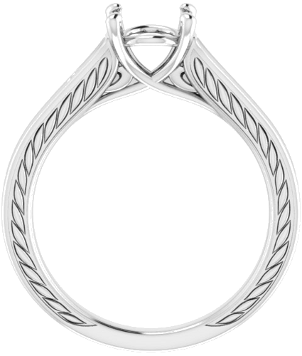 14K White  7 mm Round Solitaire Engagement Ring Mounting (2)