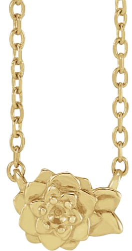 Pakabukas „Flower“ 585 Geltonojo Aukso Round 1.5mm (1)