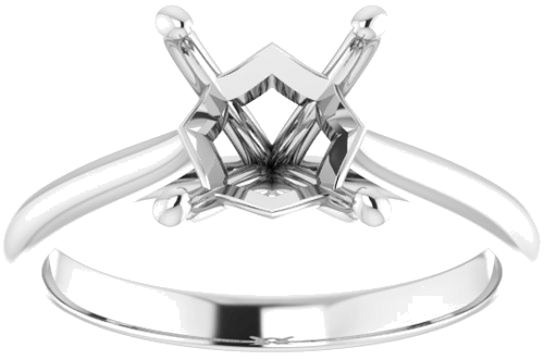 14K White 6.5 mm Square Solitaire Engagement Ring Mounting (3)
