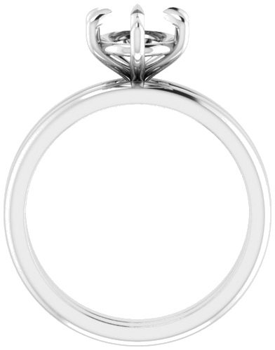 14K White 9x7 mm Oval Solitaire Engagement Ring Mounting (7)