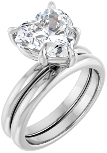 Sužadėtuvių Žiedas 585 Baltojo Aukso Heart Shape 10mm (6)