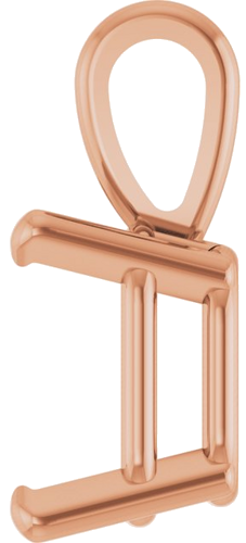 Pakabukas „Emerald 4-Prong Solitaire“ 585 Rožinis Aukso Emerald 6mm x 4.5mm (3)