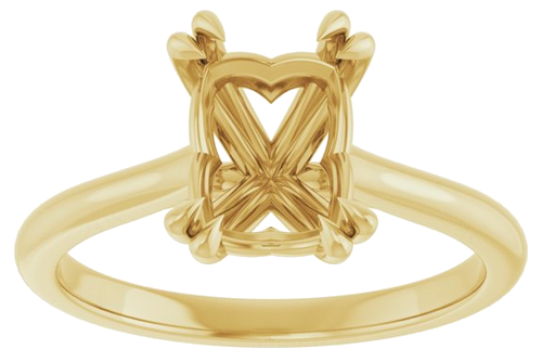 Sužadėtuvių Žiedas „Solitaire“ 585 Geltonojo Aukso Emerald 8mm x 6mm (3)