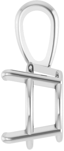 14K White 10 mm Round 4-Prong Pendant Mounting (3)