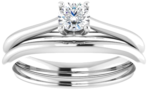 Sužadėtuvių Žiedas „Solitaire“ 585 Baltojo Aukso Round 4.1mm (8)