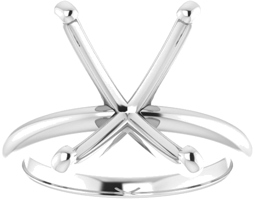 10K White  12x10 mm Emerald Solitaire Engagement Ring Mounting (3)