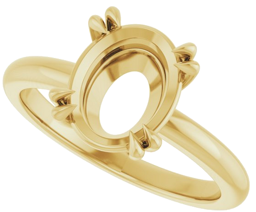 Sužadėtuvių Žiedas „Solitaire“ 585 Geltonojo Aukso Oval 10mm x 8mm (5)