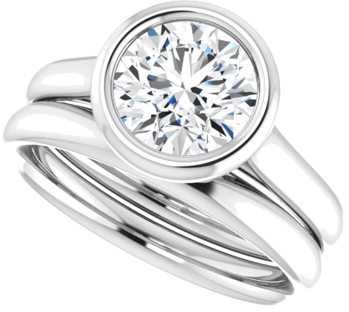 14K White  7.4 mm Round Solitaire Engagement Ring Mounting (10)