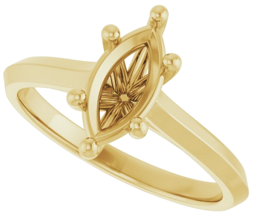 Sužadėtuvių Žiedas „Solitaire“ 585 Geltonojo Aukso Marquise 10mm x 5mm (5)