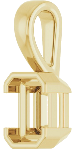 Pakabukas „Half-Bezel Solitaire“ 585 Geltonojo Aukso Emerald 7mm x 5mm (2)