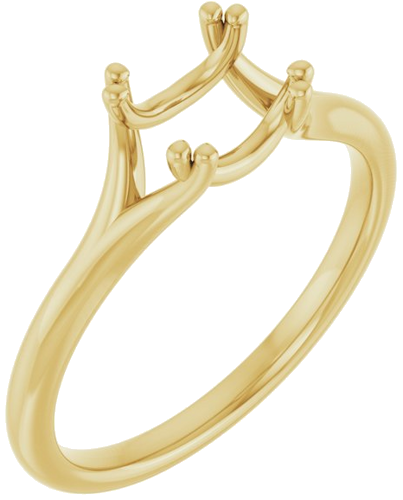 14K Yellow 6.5 mm Round Twin-Prong Woven Solitaire Engagement Ring (1)