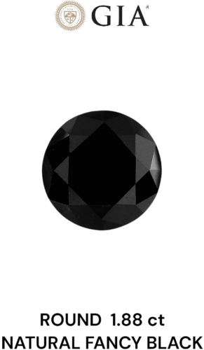 1.88 carat Fancy Black-VVS2 Excellent cut Natūralus Round Deimantas (1)