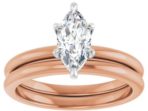 14K Rose White 9x4.5 mm Marquise Solitaire Engagement Ring Mounting (8)