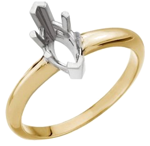 Sužadėtuvių Žiedas „V-End Solitaire“ 585 Baltojo Ir Geltonojo Aukso Marquise 13mm x 5.5mm (1)