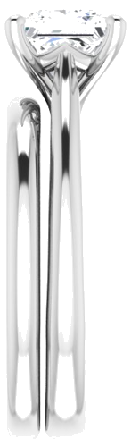 14K White 6 mm Square Solitaire Engagement Ring Mounting (9)