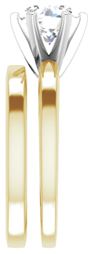 Sužadėtuvių Žiedas „Solitaire“ 585 Baltojo Ir Geltonojo Aukso Round 7.4mm (9)