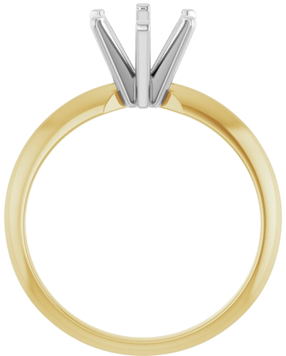 14K Yellow   White 9x7 mm Oval 6-Prong Solitaire Engagement Ring Mounting (2)