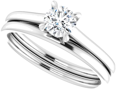 14K White  4.8 mm Round Solitaire Engagement Ring Mounting (10)