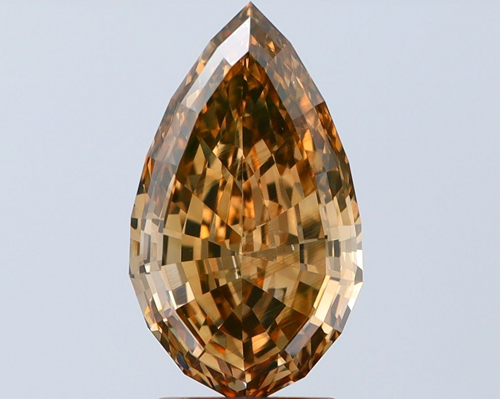 3.81 carat Fancy Yellow Brown-VS2 Natūralus Pear Deimantas (1)