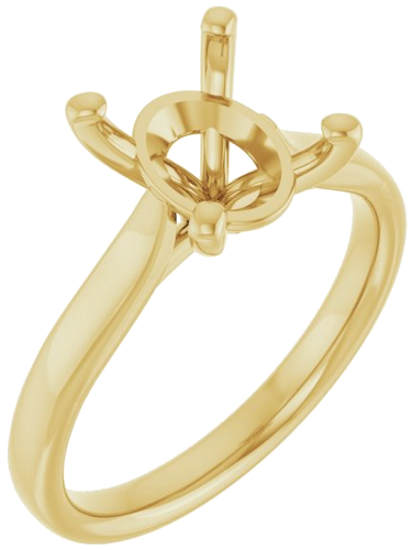 Sužadėtuvių Žiedas „Solitaire“ 585 Geltonojo Aukso Oval 10mm x 8mm (1)