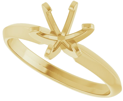 14K Yellow 6.4 mm Round Solitaire Engagement Ring Mounting (5)